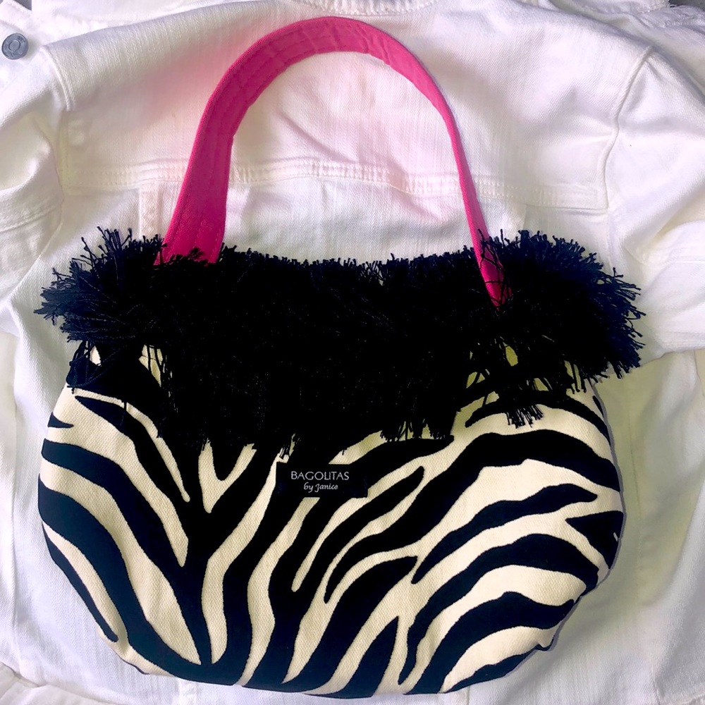 Bagolitas by Janice Zebra Print Hot Pink Purse
